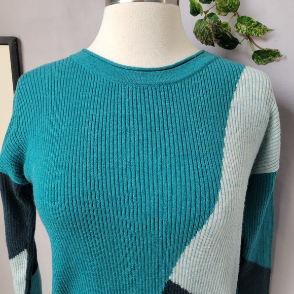 Smartwool Colorblock Ribbed Pullover Crew Sweater XS - Picture 3 of 12